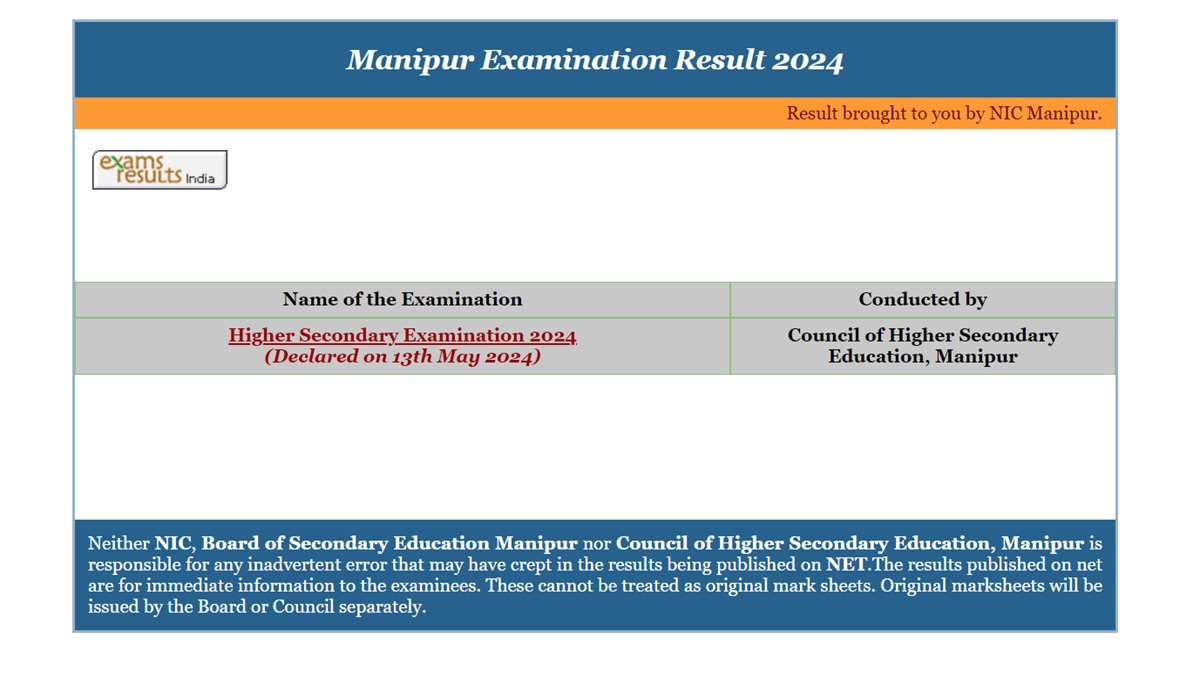 [RESULT LINK] manresults.nic.in Result 2024 Released Check Manipur