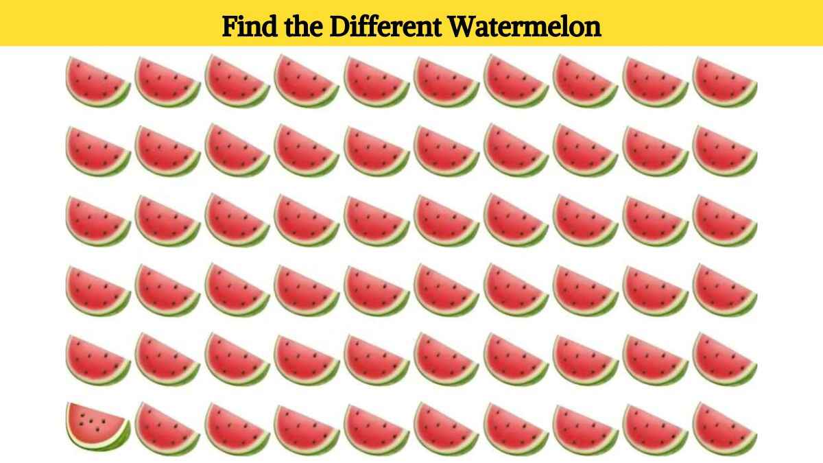Optical Illusion Eye Test: Find the different watermelon in the picture in 4 seconds! - Vimarsana News