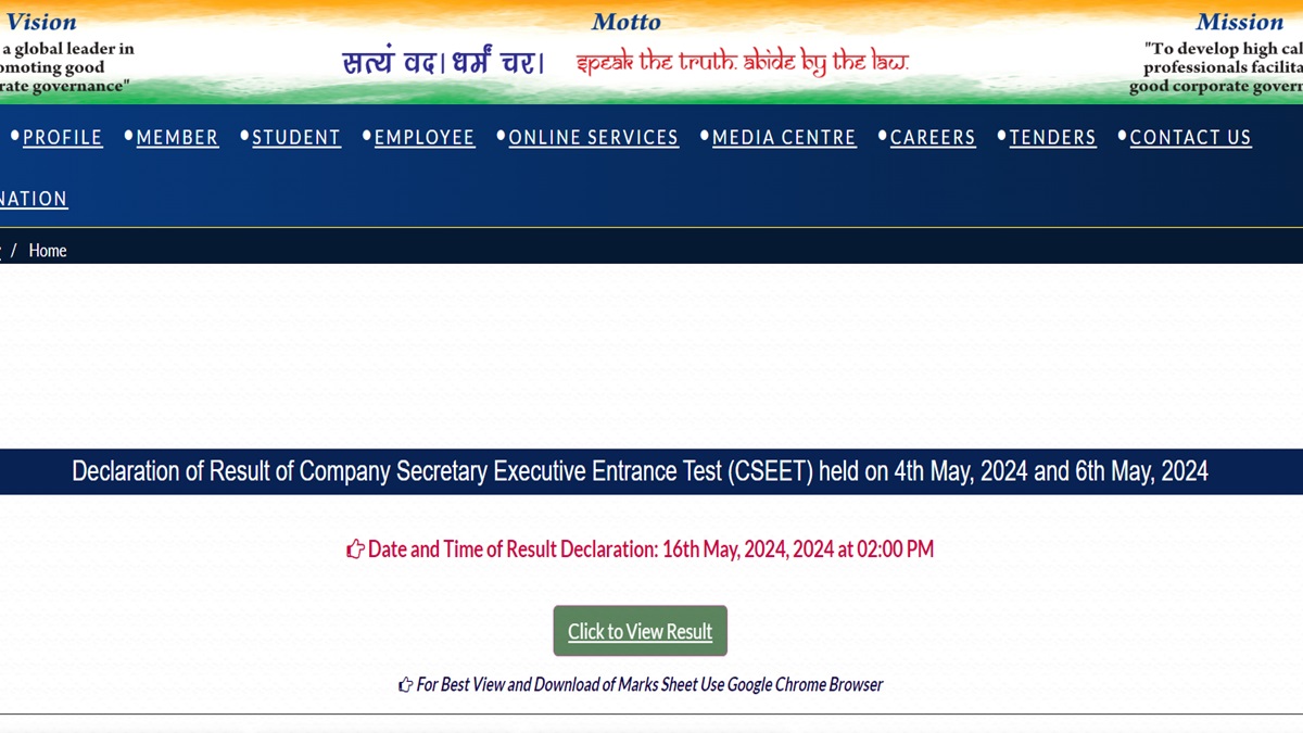 ICSI CSEET May 2024 Results Declared, Get Direct Link Here