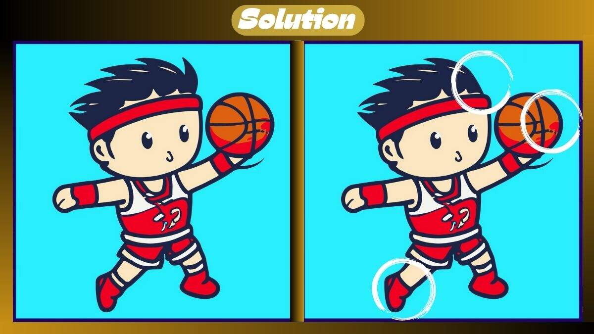 Find 3 Differences In 30 Seconds In This Basketball Scene