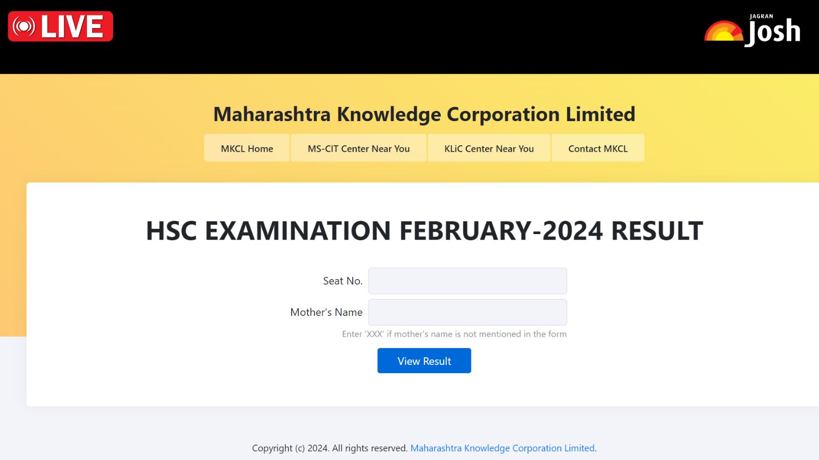 HSC Result 2024 Maharashtra Board at mahresult.nic.in and hscresult.mkcl.org, Download Mark Sheet Here