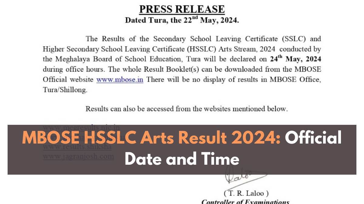 [Official] Meghalaya Board 12th Arts Result 2024 Today: Check MBOSE Class 12 Arts Results Notice