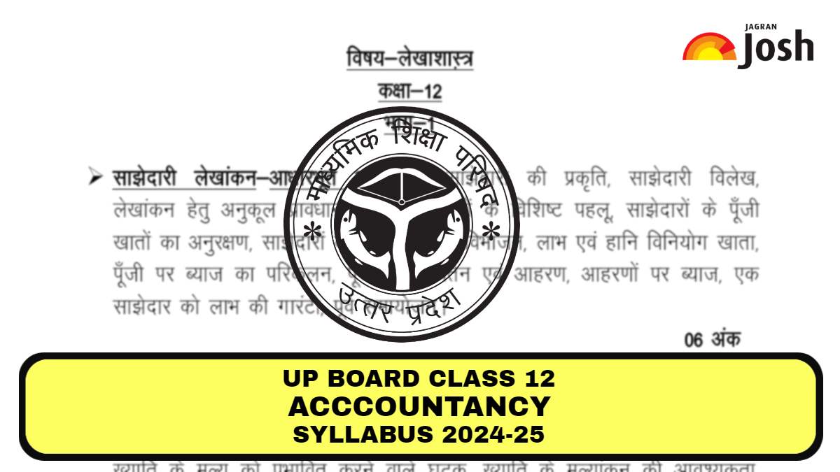 UP Board Class 12 Accountancy Syllabus 2024-25: Download Syllabus PDF.