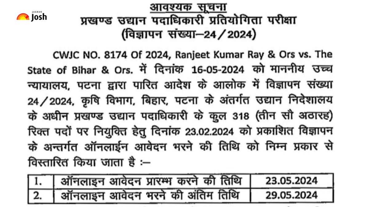 BPSC Recruitment 2024: बिहार में ब्लॉक हॉर्टिकल्चर ऑफिसर पदों के लिए आवेदन विंडो फिर से ओपन, अब इस डेट तक करें Apply