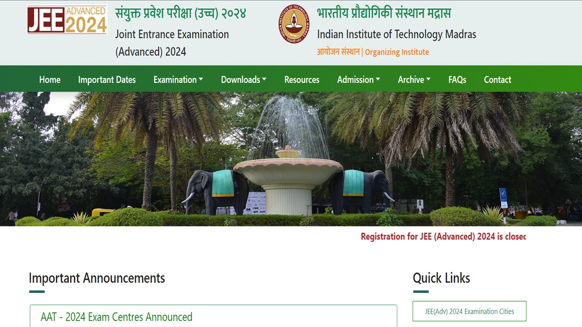 JEE Advanced AAT 2024 Exam Centre List Released, Check Details Here ...