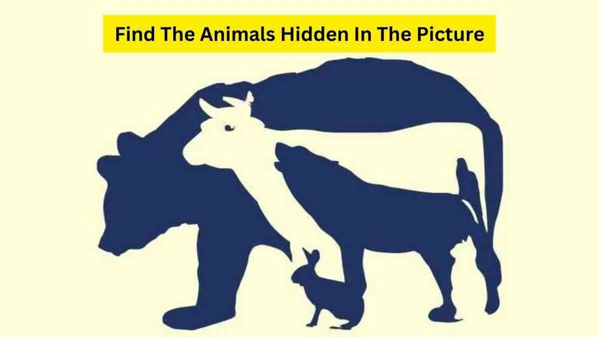 How Fast You Can Find All The 10 Animals Hidden In This Optical Illusion?  Timer Is On!