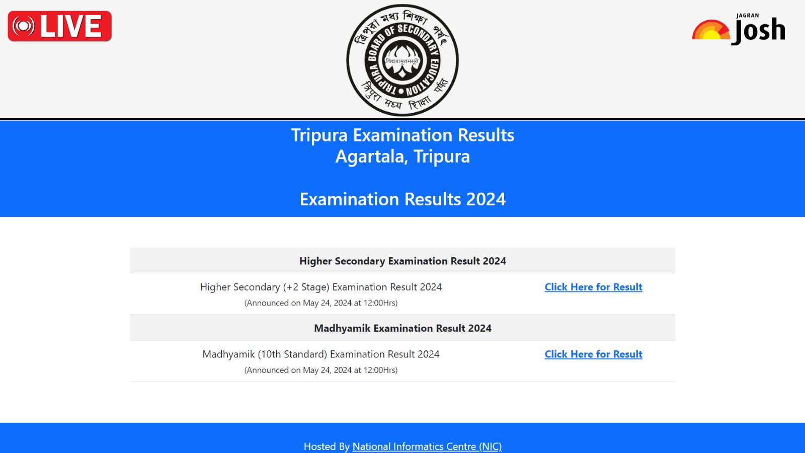 Live Link Tbse Result 2024 Tripura Board Class 10 12 Results Announced At Tbresultstripura