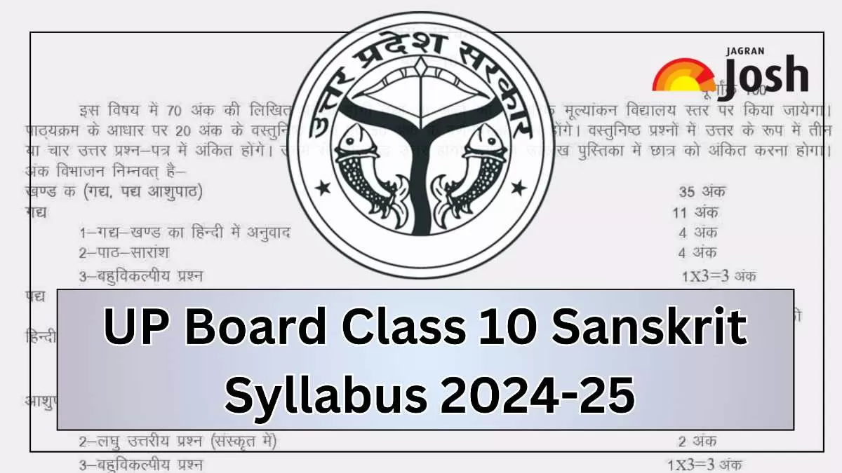 UP Board Class 10th Sanskrit Syllabus 2024-25: Download Class 10 ...