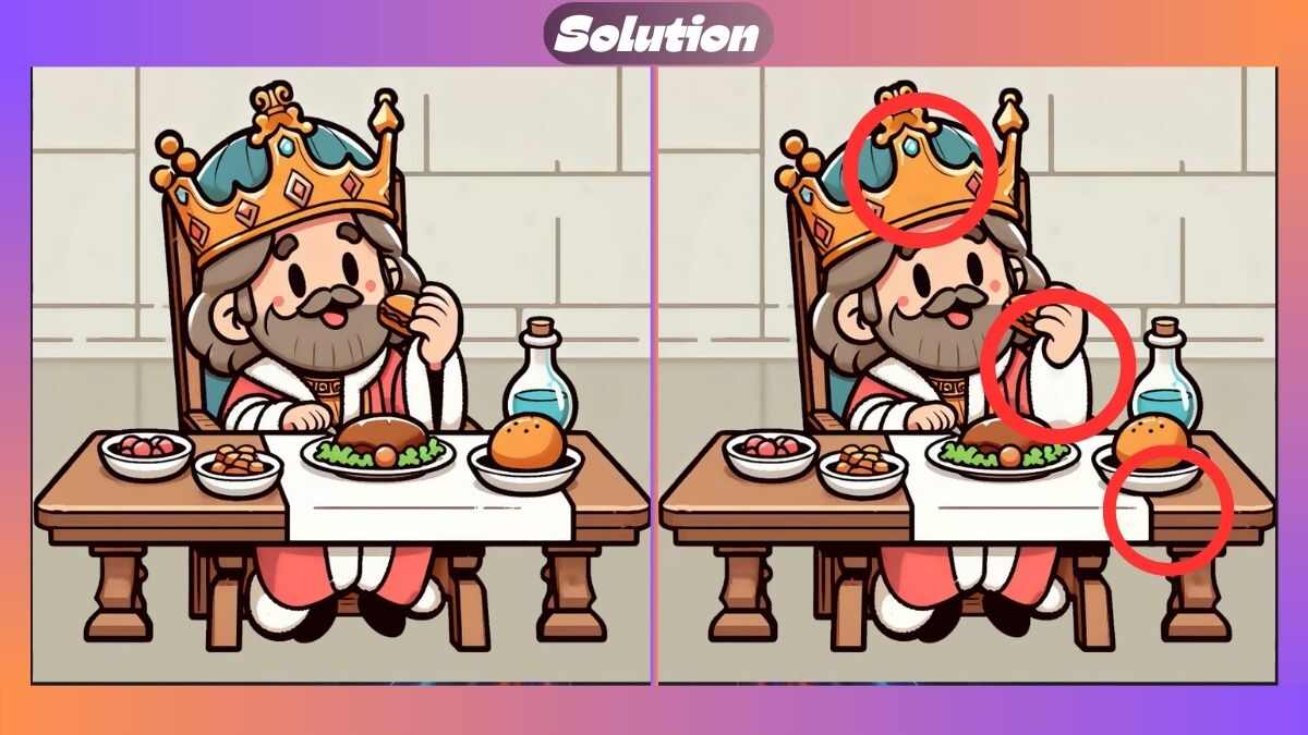 Find 3 Differences In 30 Seconds In King’s Dinner Scene