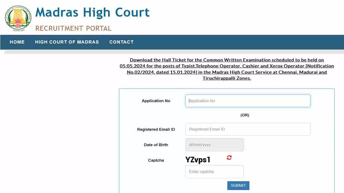 Madras High Court Hall Ticket 2024 Out at mhc.tn.gov.in, Direct Link to