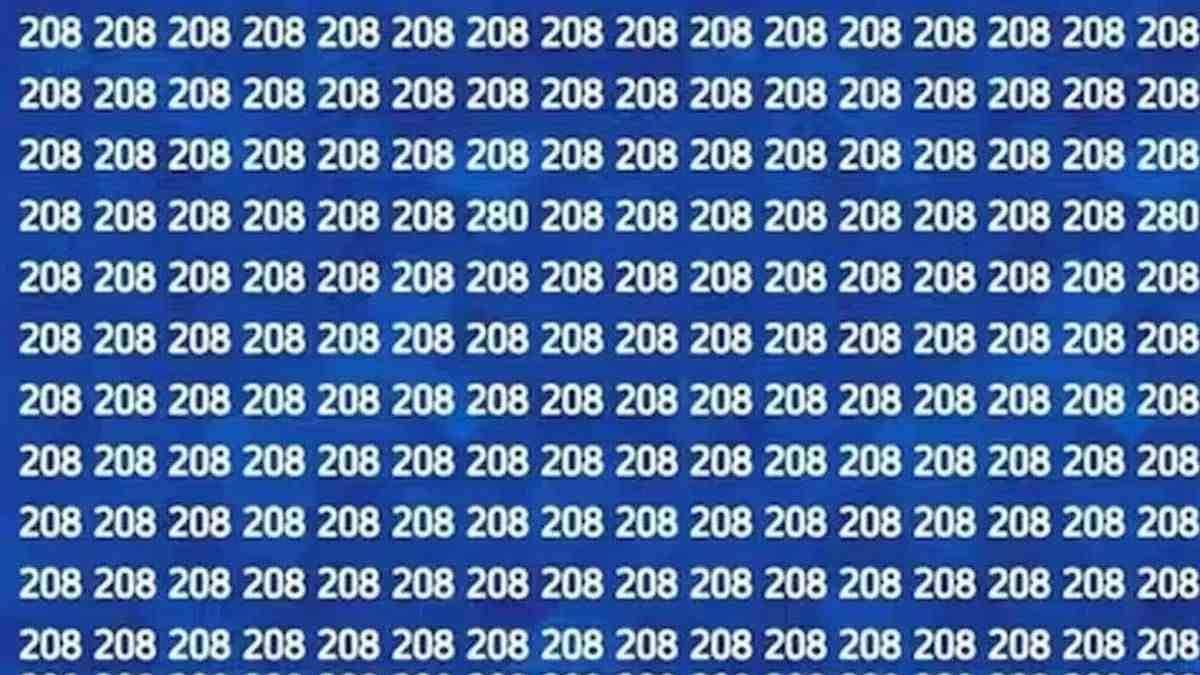 Optical Illusion IQ Test: How Sharp-Sighted Are You? Spot The Number 280 Among 208s In 8 Seconds!