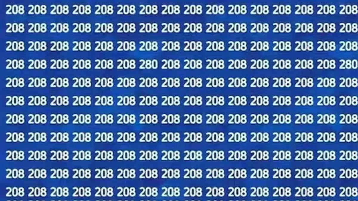 Can You Spot The Number 280 Among 208s In This Optical Illusion?
