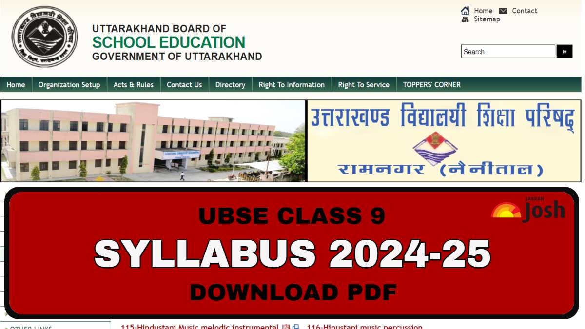 Uk Board 9th Syllabus 2024-25: Download Syllabus Pdf