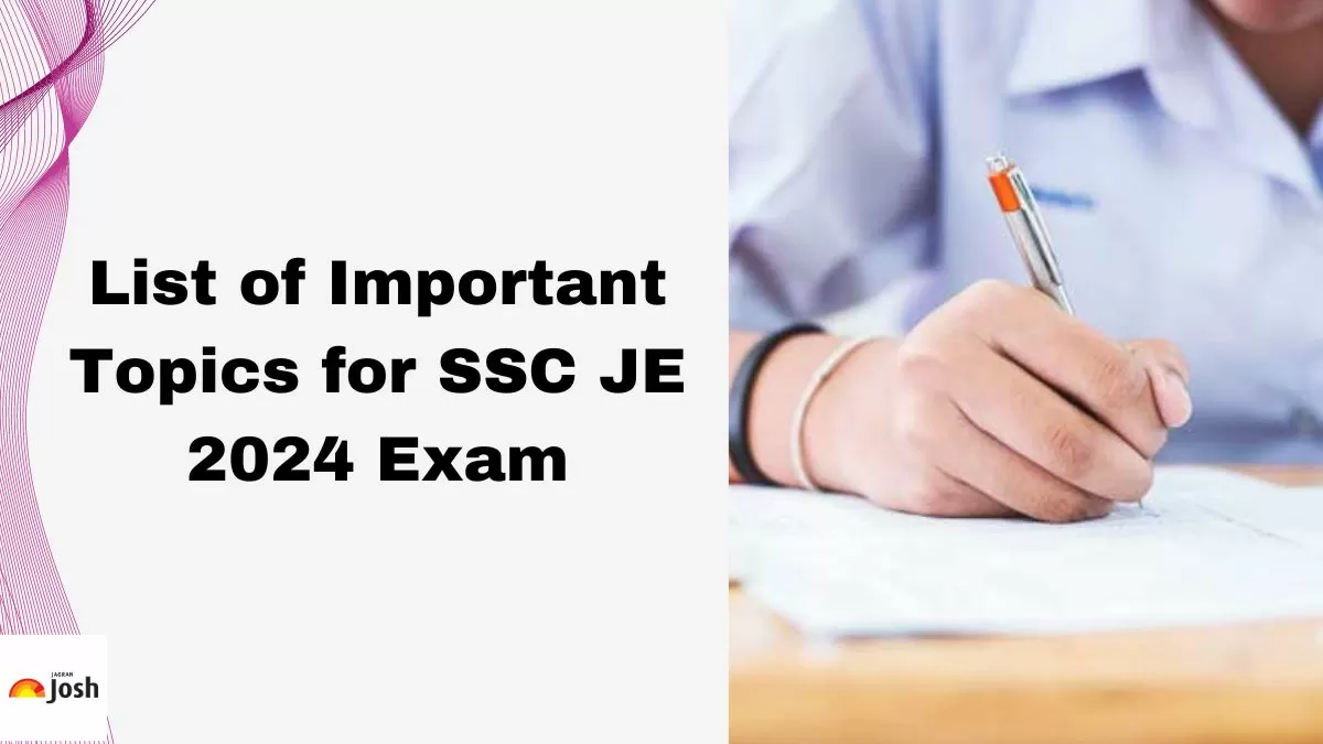 Here is the list of important topics for SSC JE exam.