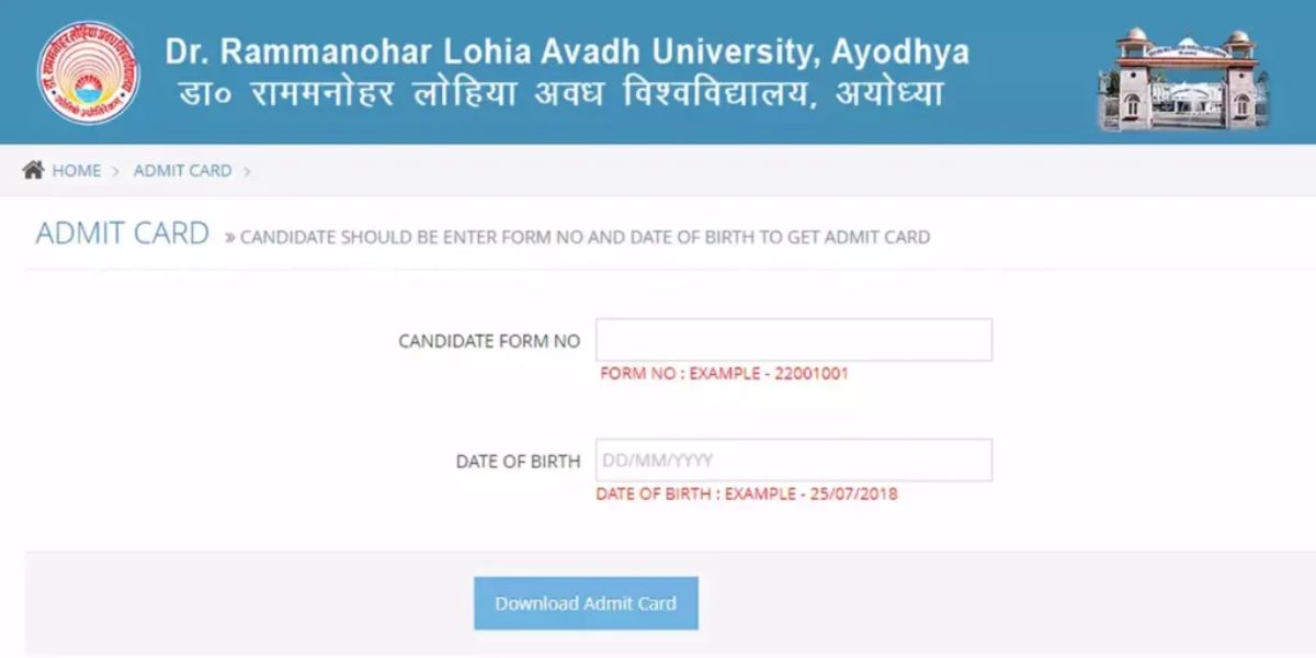 RMLAU एडमिट कार्ड 2024 rmlauexams.co.in पर जारी, यहां से डाउनलोड करें यूजी और पीजी सम सेमेस्टर हॉल टिकट