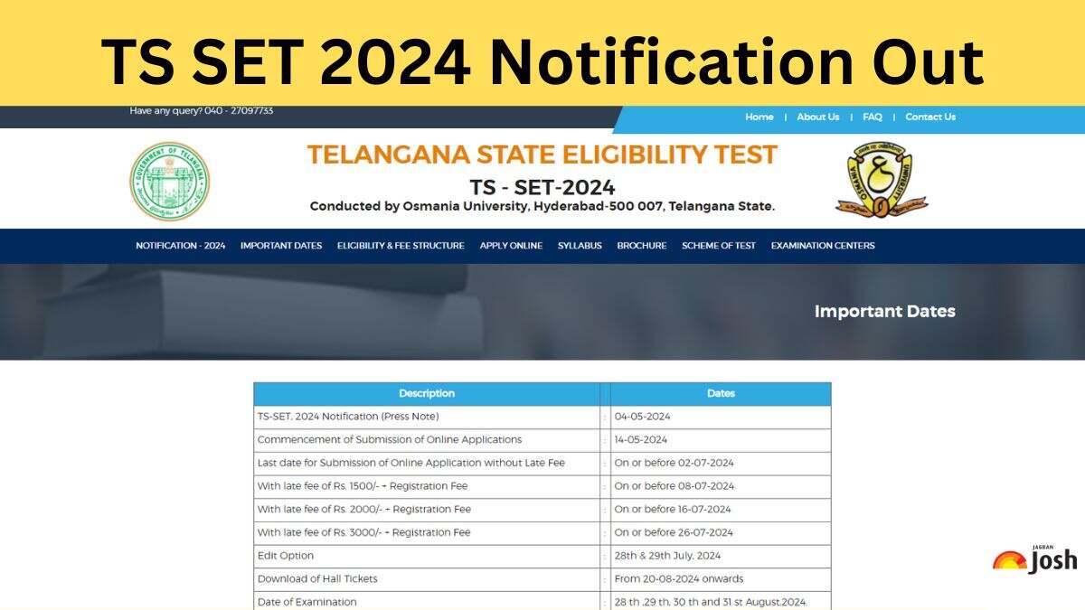 TS SET 2024 Notification Out, Registration Begins on May 14 at telanganaset.org