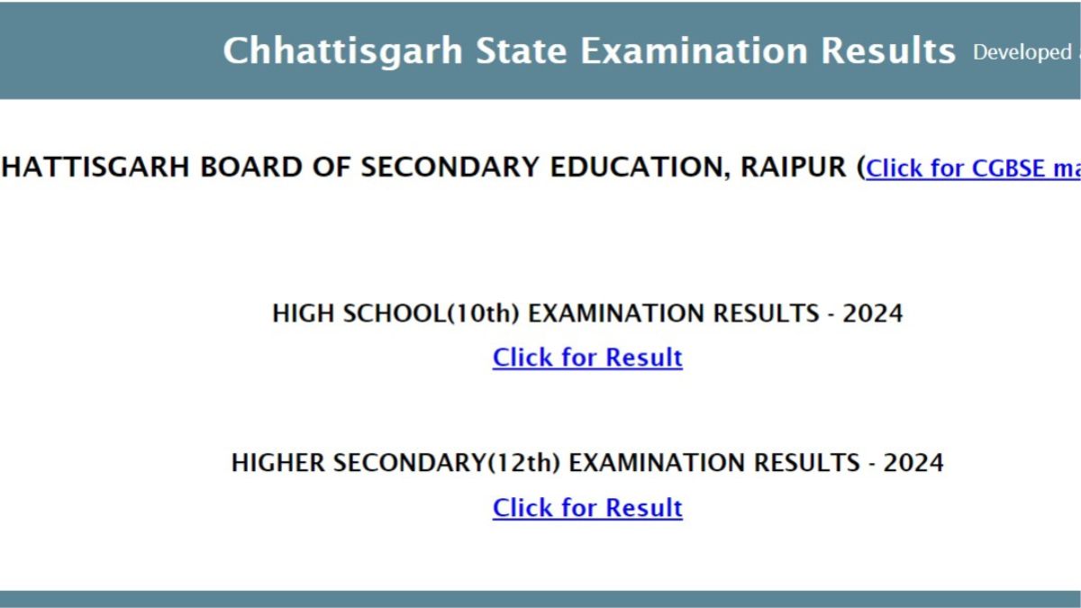 Chhatisgarh Board Class 10 and 12 Results 2024 Announced