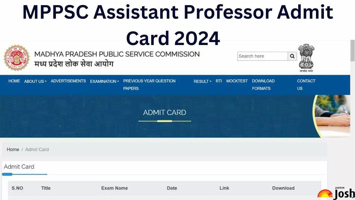 MPPSC Assistant Professor Admit Card 2024: असिस्टेंट प्रोफेसर परीक्षा के एडमिट कार्ड जारी, यहाँ से करें Download 