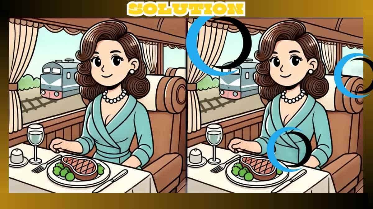 Spot 3 Differences in Lunch in Train Pictures - Can You Find Them in 19 Seconds
