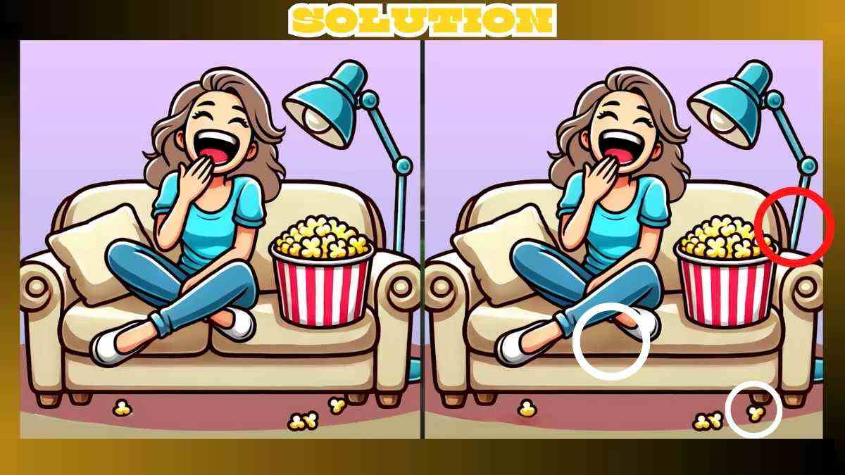 Spot 3 Differences in Girls Enjoying Popcorn Pictures - Can You Find Them in 21 Seconds