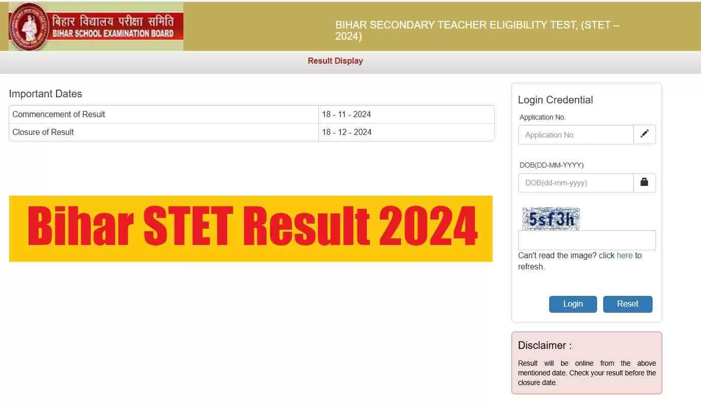 Bihar STET Result 2024 Check Latest Update 