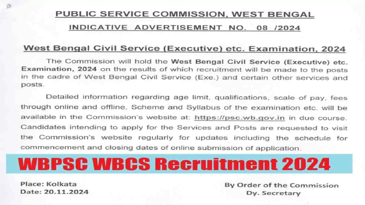 Get all details for WBPSC Recruitment 2024 here apply online