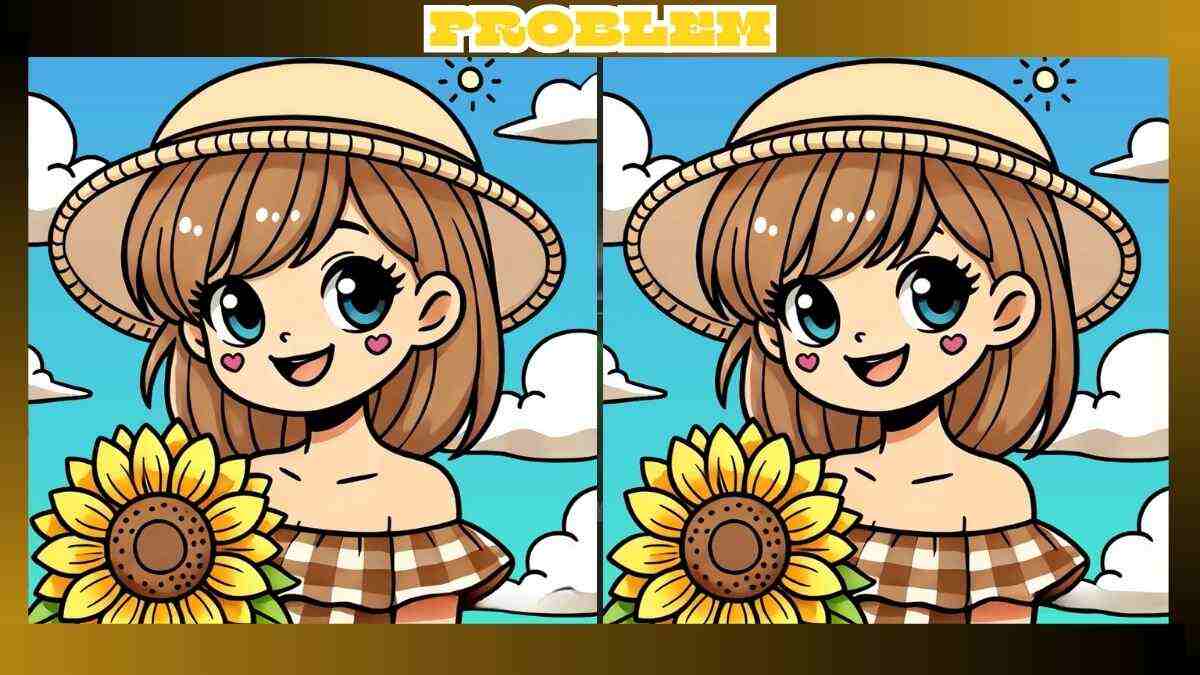 Spot 3 Differences in Girl With Sunflower Pictures - Can You Find Them in 21 Seconds