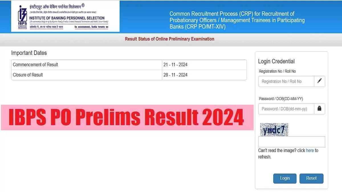 Caption: IBPS PO Result 2024 Declared: Download Link Here