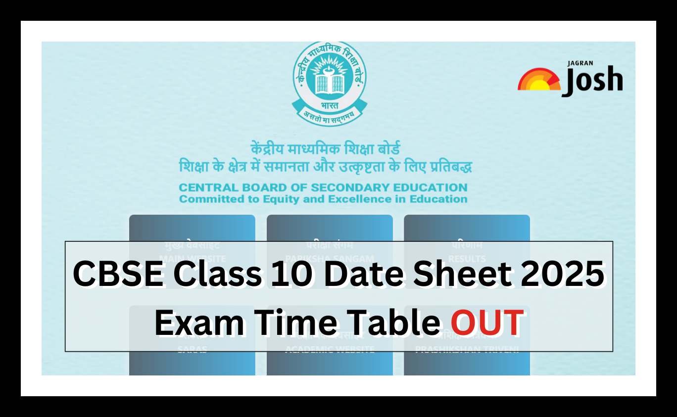 CBSE 10th Date Sheet 2025 Download Class 10 Exam Time Table PDF