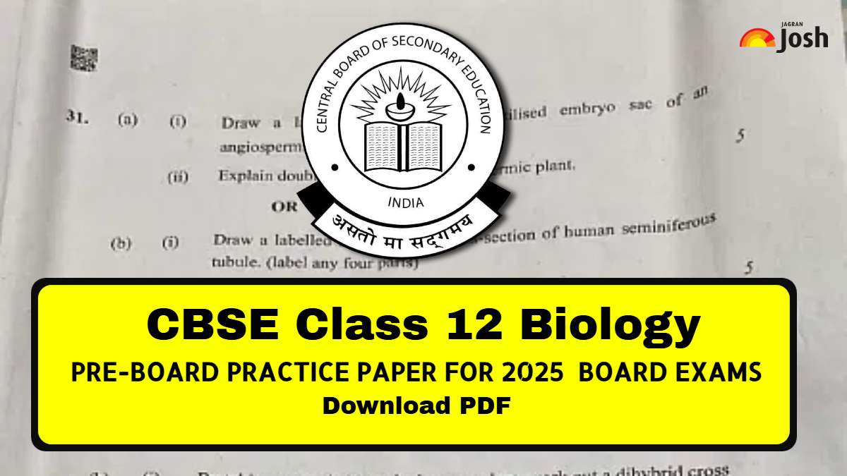 CBSE Class 12 Biology Pre-Board Sample Paper 2025 With Solutions, Download PDF