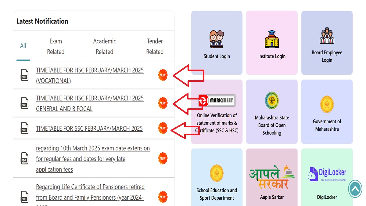 Maharashtra SSC HSC Vocatinoal Time Table 2025 Released Download Date