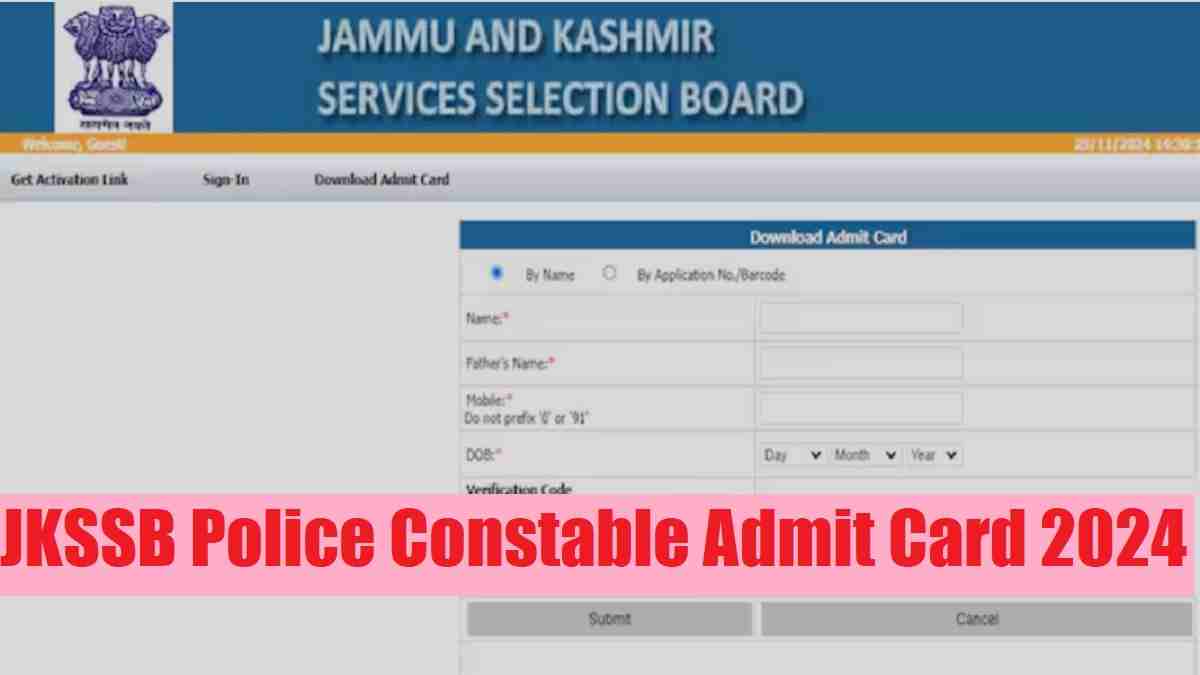 JKSSB Police Constable Admit Card 2024 Out at jkssb.nic.in: Here's Direct Hall Ticket Download Link for 4002 Vacancies 