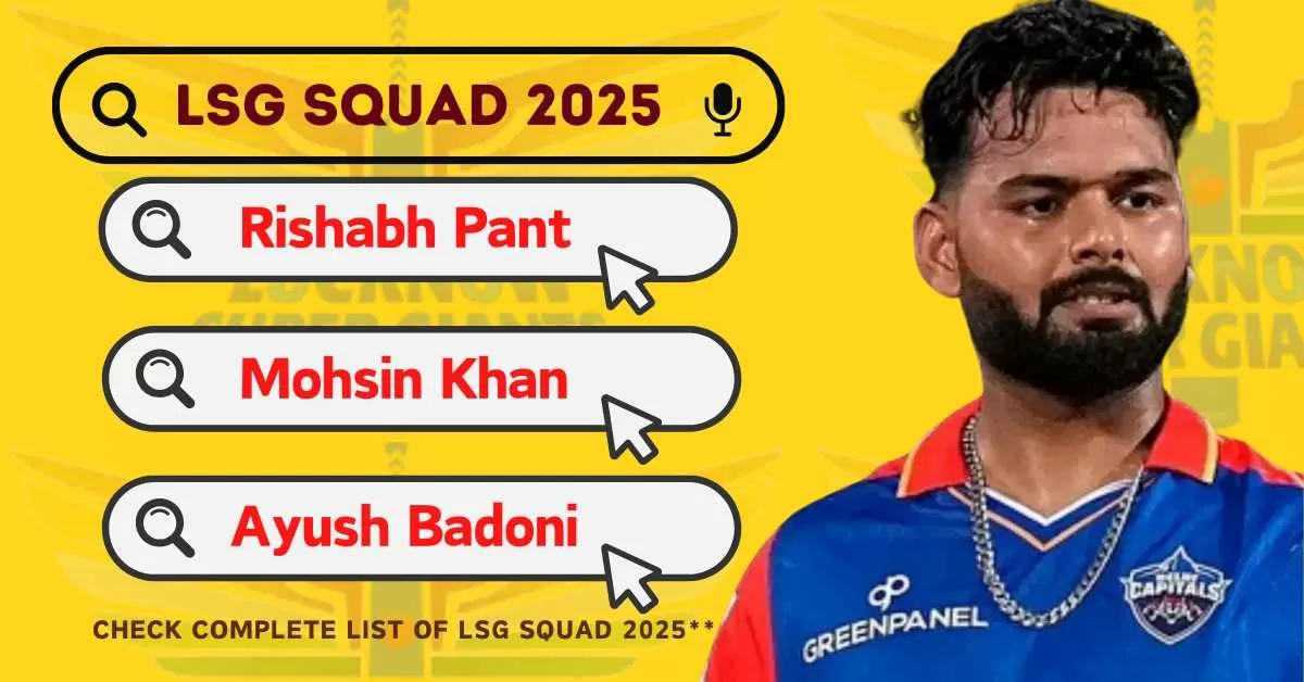 Here's the complete list of Lucknow Super Giants team players for TATA IPL 2025.