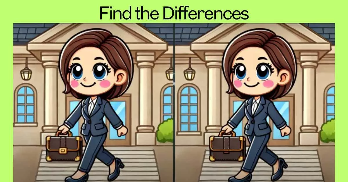 Spot the 3 Differences in Girl Going to Work Picture 