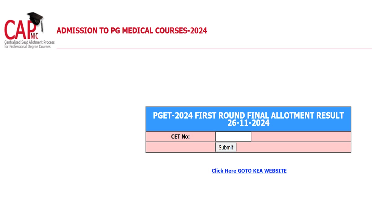 Karnataka NEET PG 2024 Round 1 Final Seat Allotment Result Out