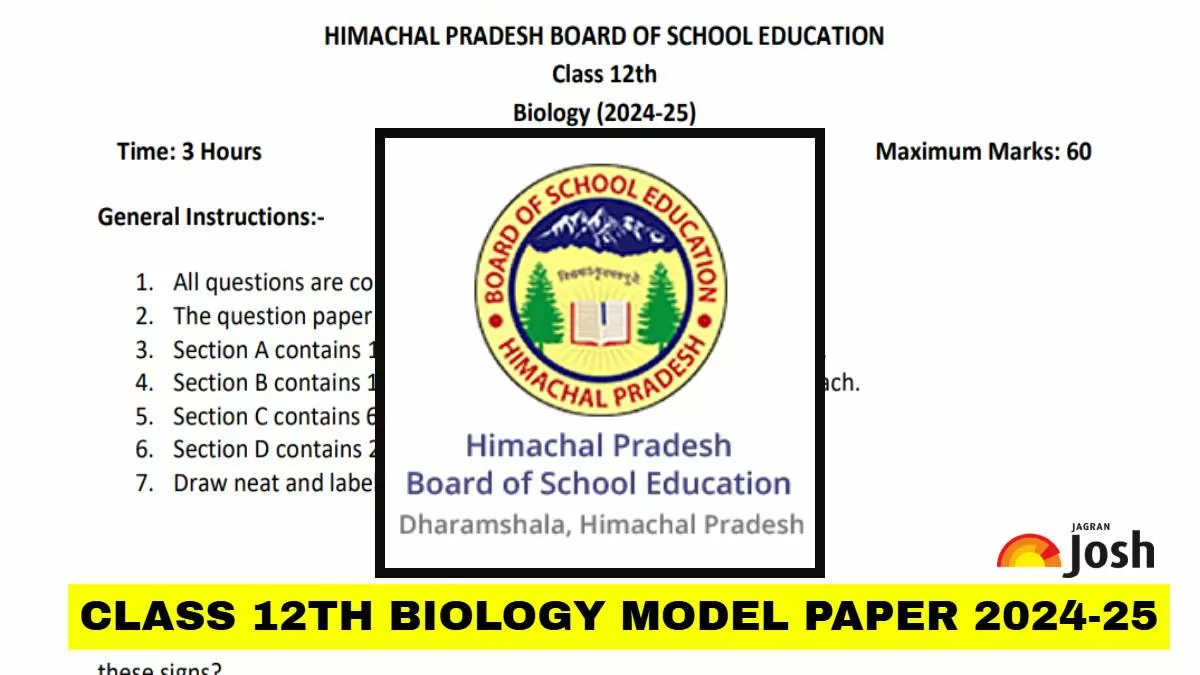 Get direct link to download Class 12 Biology Model paper for HP Board