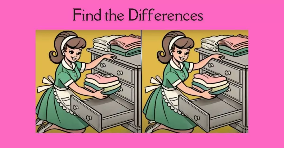 Spot the 3 Differences in Girl Organising the Clothes