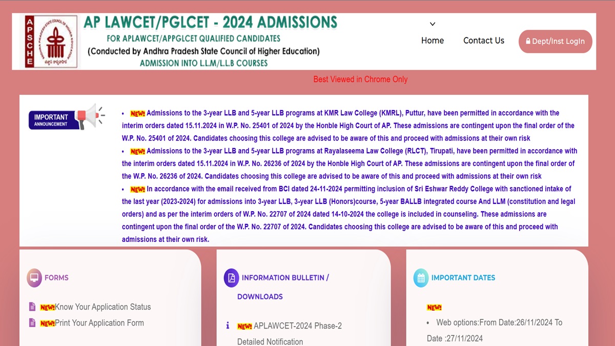 AP LAWCET Counselling 2024 Phase 2 Allotment Result