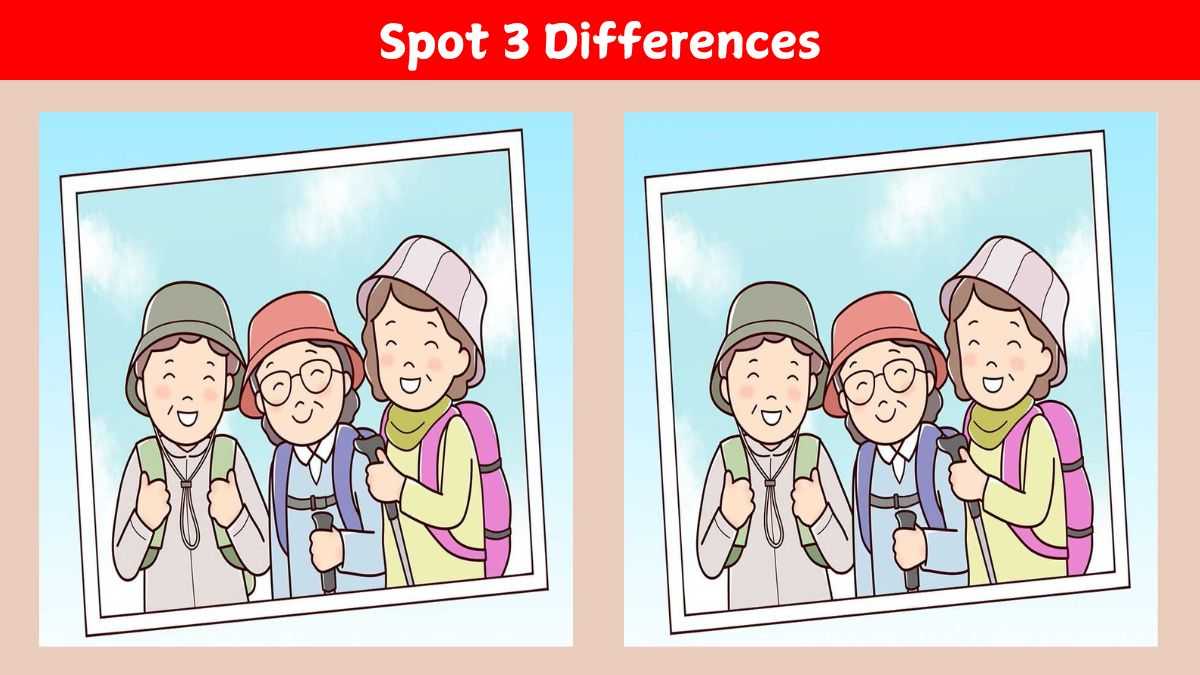 Can you spot 3 differences between the girl’s outing pictures in just 17 seconds?