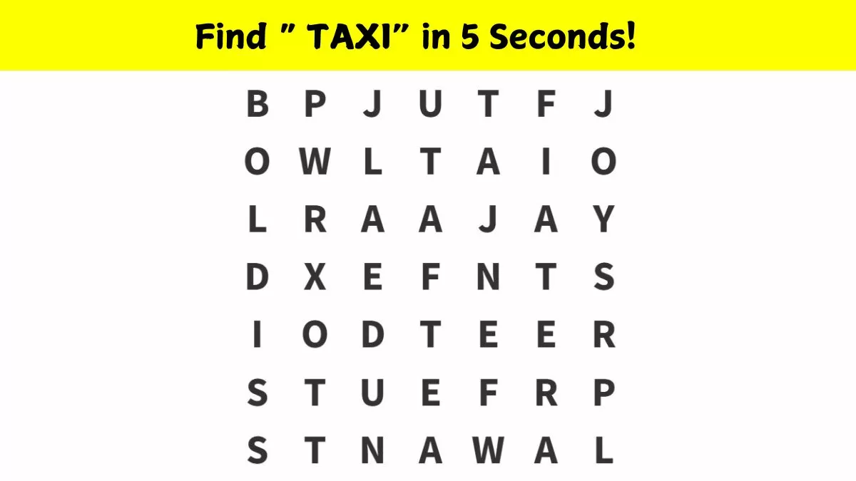 Find "TAXI" in 5 seconds!