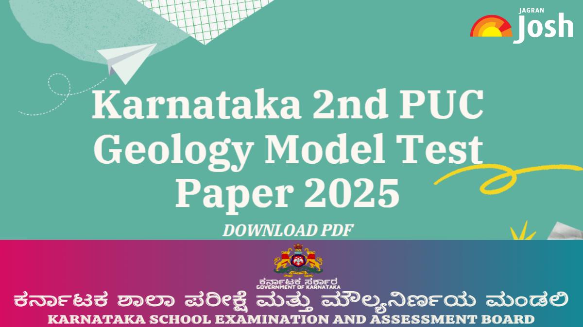 Karnataka 2nd PUC Geology Model Test Paper 2025: Download Class 12 Sample Paper PDF
