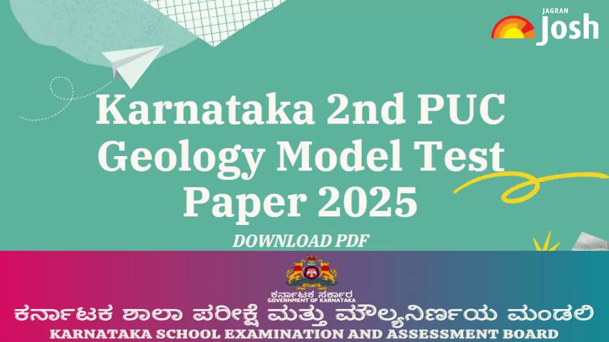 Direct link to download Karnataka Board Class 12 2nd PUC Geology model sample paper 2024-25 PDF.