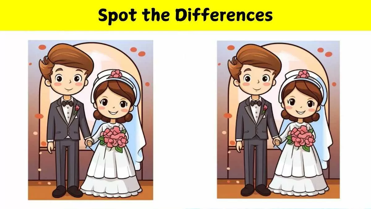 Spot the difference between newly-wed couple pictures in 23 seconds!