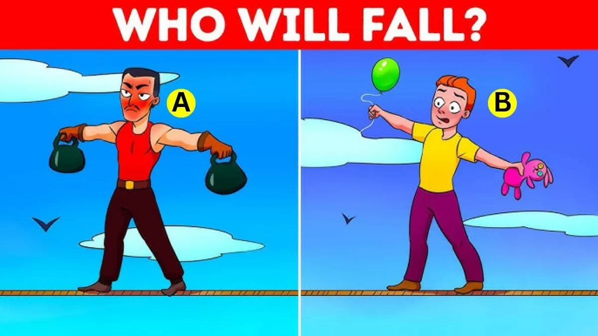 Spot who will fall.