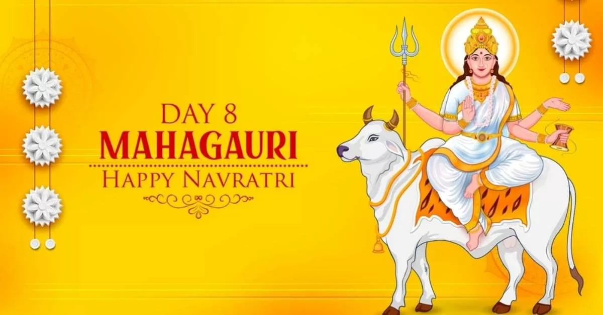 8th Day of Navratri 2024 Today’s Colour, Maa Mahagauri Story and