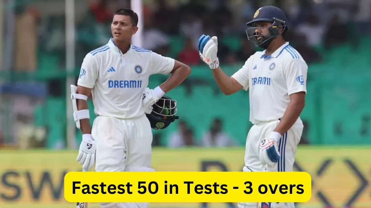Fastest 50 in Tests - 3 overs