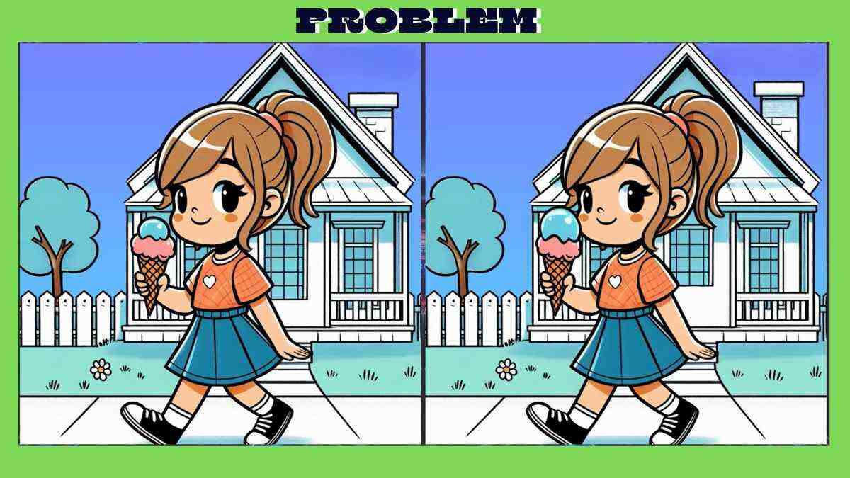 Find 3 Differences in 17 Seconds in Girl Having Ice Cream Pictures