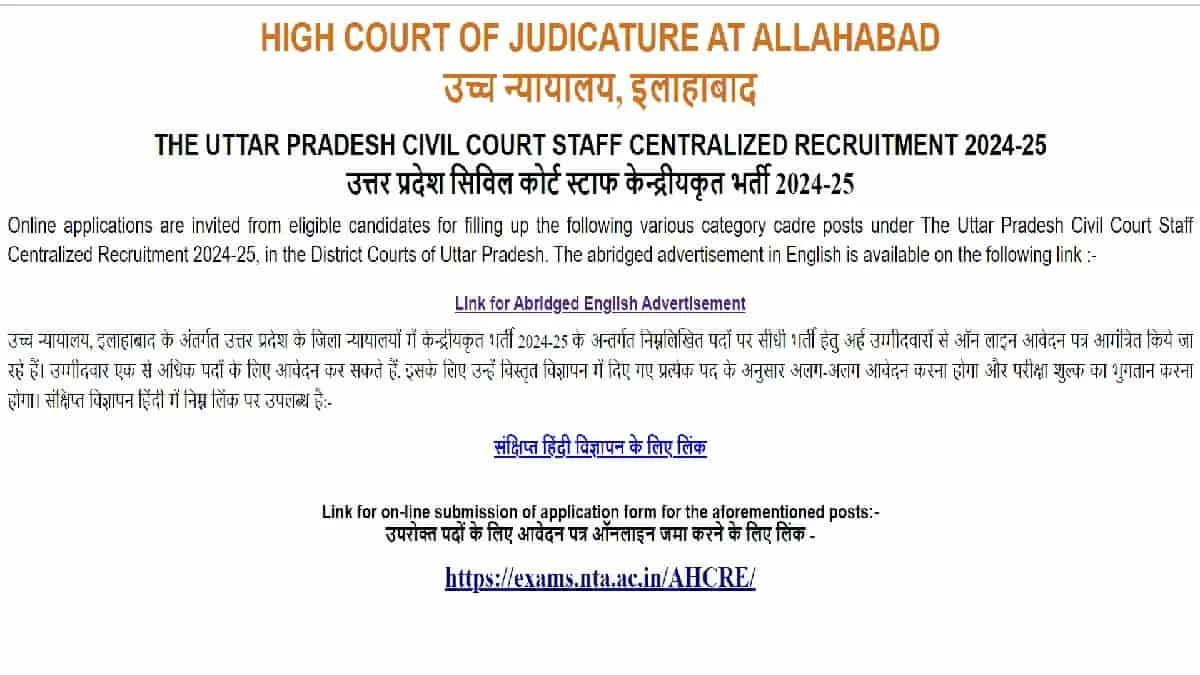 AHC Recruitment Notification 2024 