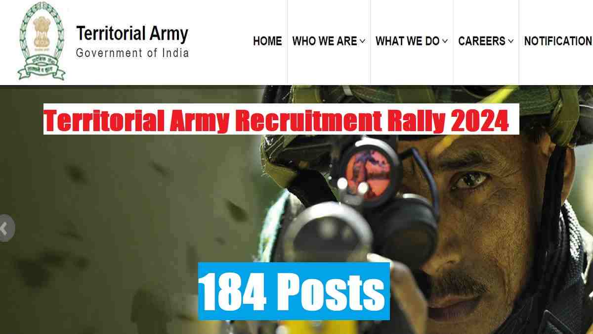 Territorial Army (TA) Recruitment Rally 2024: Apply For 184 Soldier And Other Posts, Check Eligibility 