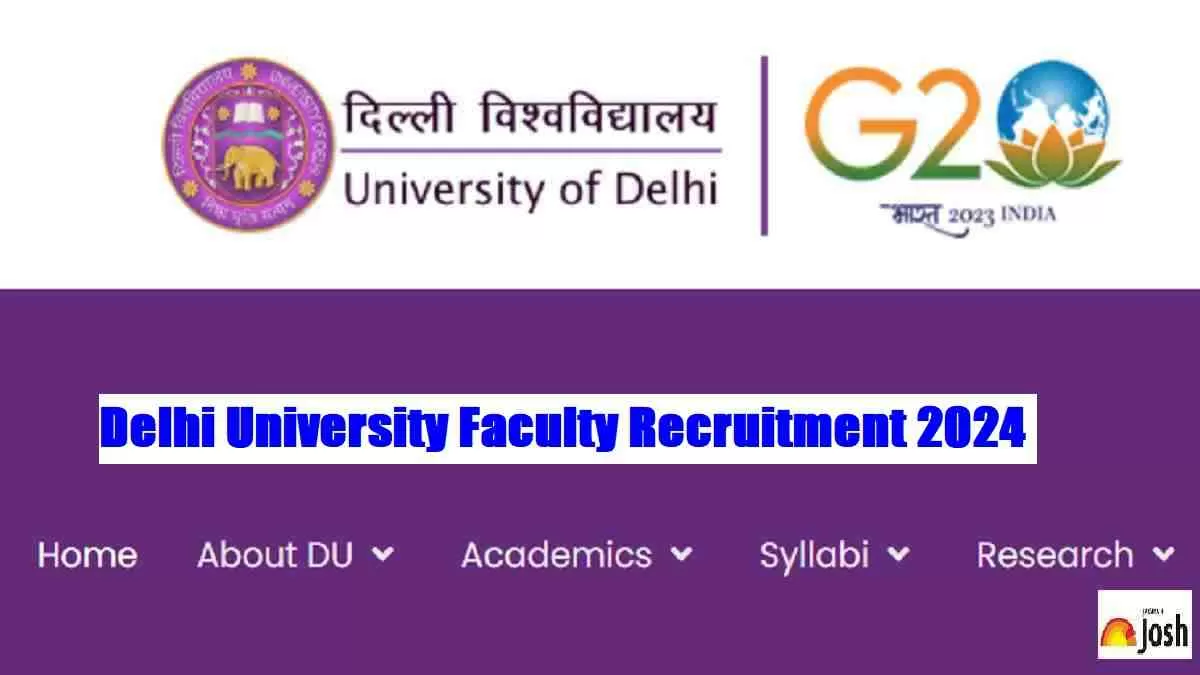 Get all details for Delhi University Recruitment 2024 here apply online